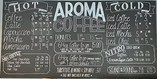 Menu Aroma Coffee Shop Llc-1